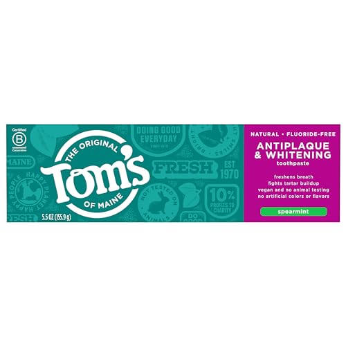 Tom's of Maine Fluoride-Free Antiplaque & Whitening Natural Toothpaste, 5.5 Ounce (Pack of 2) - Packaging May Vary - Thumbnail 4