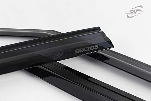 Safe Smoke Window Visor Sun Rain Vent Guard 4 Pcs Set for 2020~ KIA Seltos Out Channel Visor