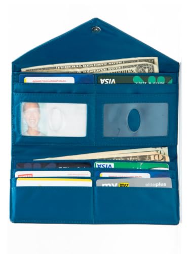 Image of Big Skinny Women's Slimvelope Leather Tri-Fold Checkbook Slim Wallet, Holds Up to 40 Cards