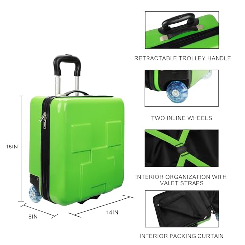 Bioworld Minecraft Creeper 15" Molded Hardside Carry-On Luggage2