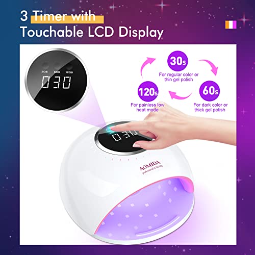 Aomida Uv Led Nail Lamp,54W Uv Light For Nails Fast Curing Gel Nail Polish With 3 Timers And Lcd Display,Professional Nail Dryer Lamp With Auto Sensor,Gel Nail Uv Light For Home Diy #TOP2