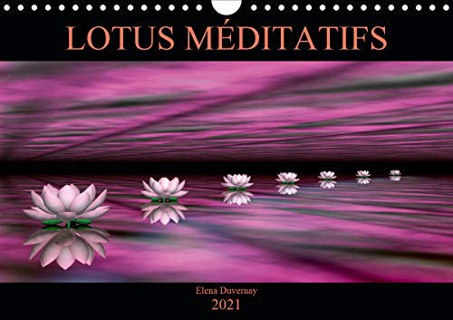 LOTUS MEDITATIFS (Calendrier mural 2021 DIN A4 horizontal): La beaute des fleurs de lotus dans un environnement colore et epure 