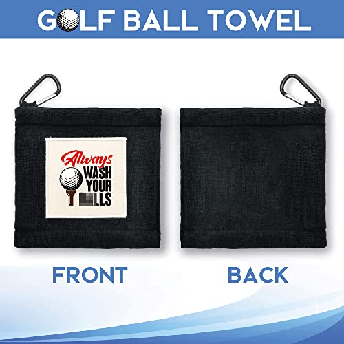 Geygie Always Wash Your Portable Microfiber Double Layer Pocket Golf Towel With Clip, Funny Golf Towel For Men Dad, Golf Accessories For Men Dad, Funny For Golf Fan #TOP1