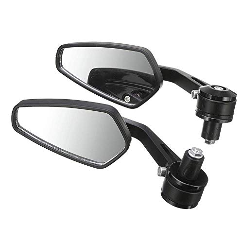 NNX Bike Handlebar Rear View Mirror Adjustable Rotatable Fancy Handle Bar BATEL Side Mirror Black (Batel Shape)