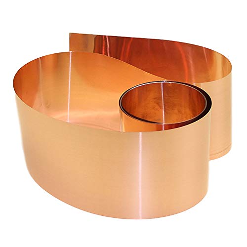AIHOUSE Metal Placa de Cobre, de Espesor Opcional, Anchura: 10 cm, Delgada Hoja de Metal para DIY Crafts, Chips de Ordenador, Placa de Cobre Corte de Metales,0.01mm*100mm*1m Cover