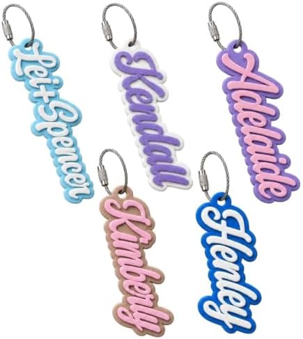 Personalized Backpack Name Tags, Kids Custom Backpack Keychains, Name Tags, Diaper Bag Tags, Lunch Box Keychain
