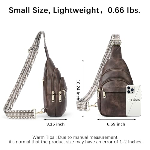 BOSTANTEN Small Sling Bag for Women Leather Crossbody Bags Fanny Pack Chest Bag for Travel