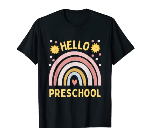 Hello preschool back to school preschooler teacher student maglietta