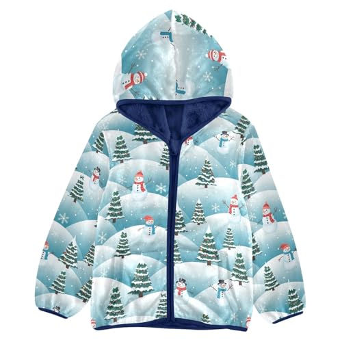 CHIFIGNO Cute Snowmen Winter Toddler Zip up Hoodie Boy Sweatshirt Jacket for Fall Winter Fleece Zip up Jacket 3T