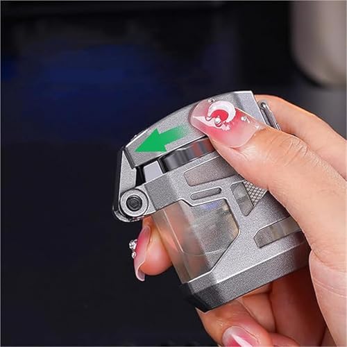 Encendedor portátil metálico a prueba de viento rojo miniatura 3