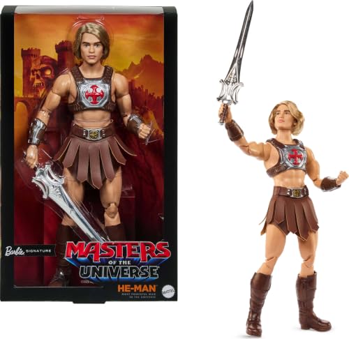 Barbie Signature Doll Ken He-Man Collectible in Battle Harness Sword Doll Stand & Displayable Packaging Motu Movie Theme
