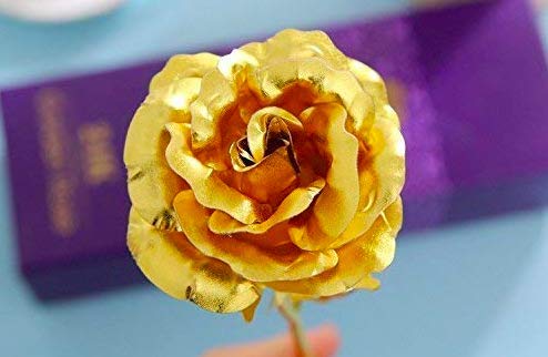 A One Creations Artificial Rose Flower (Golden) 2