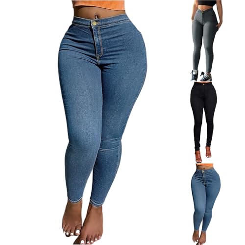 Skinny Jeans for Woman Curvy Butt Lifting High Waisted Stretch Jeans Ankle Colombian Sexy Denim Jegging with Pockets