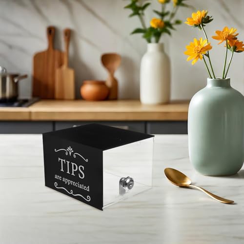Boîte à pourboires acrylique pour cafés et organisation maison