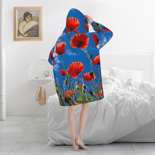 Couverture surdimensionnée coquelicots pour vos soirées cocooning au chaud - 5