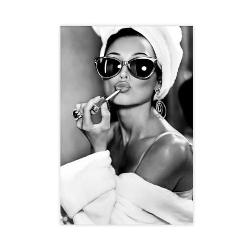 GAHCWB Audrey Hepburn Lippenstift Wandkunst Leinwand Poster Wandkunst Dekor...