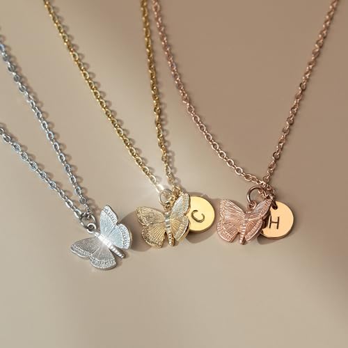 MignonandMignon Gifts For 8 Years Old Girls Dainty Butterfly Necklace Gold for Fall Jewelry Inspirational Spring - 3BFN2
