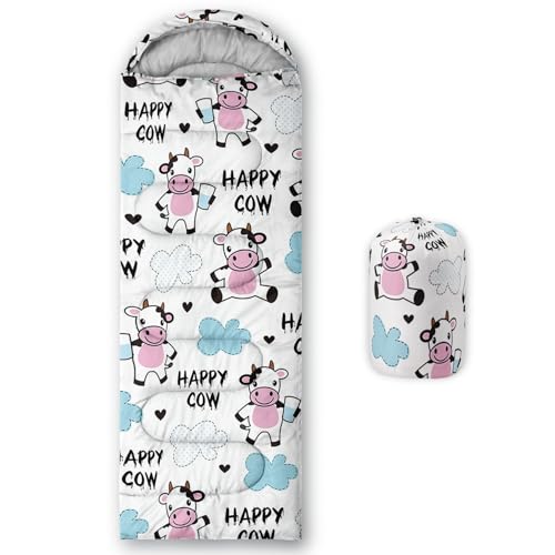 Image of QOOMO Axolotl Cute Camping Sleeping Bags,3 Season Warm & Cool Weather,Lightweight,Waterproof Sleeping Bags for Adults & Kids,Traveling,and Outdoors