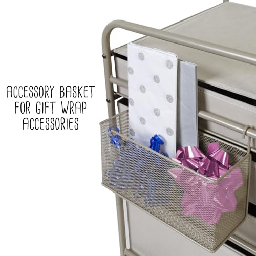 Honey-Can-Do Grey Wrapping Paper Storage Cart with Wheels