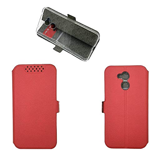 QiongniAN Custodia per Huawei Honor 6C,Custodia in Pelle Custodia per Huawei Honor 6C 4G DIG-L01 DIG-L21HN / Enjoy 6S DIG-AL00 DIG-TL10 Custodia Cover Case Red