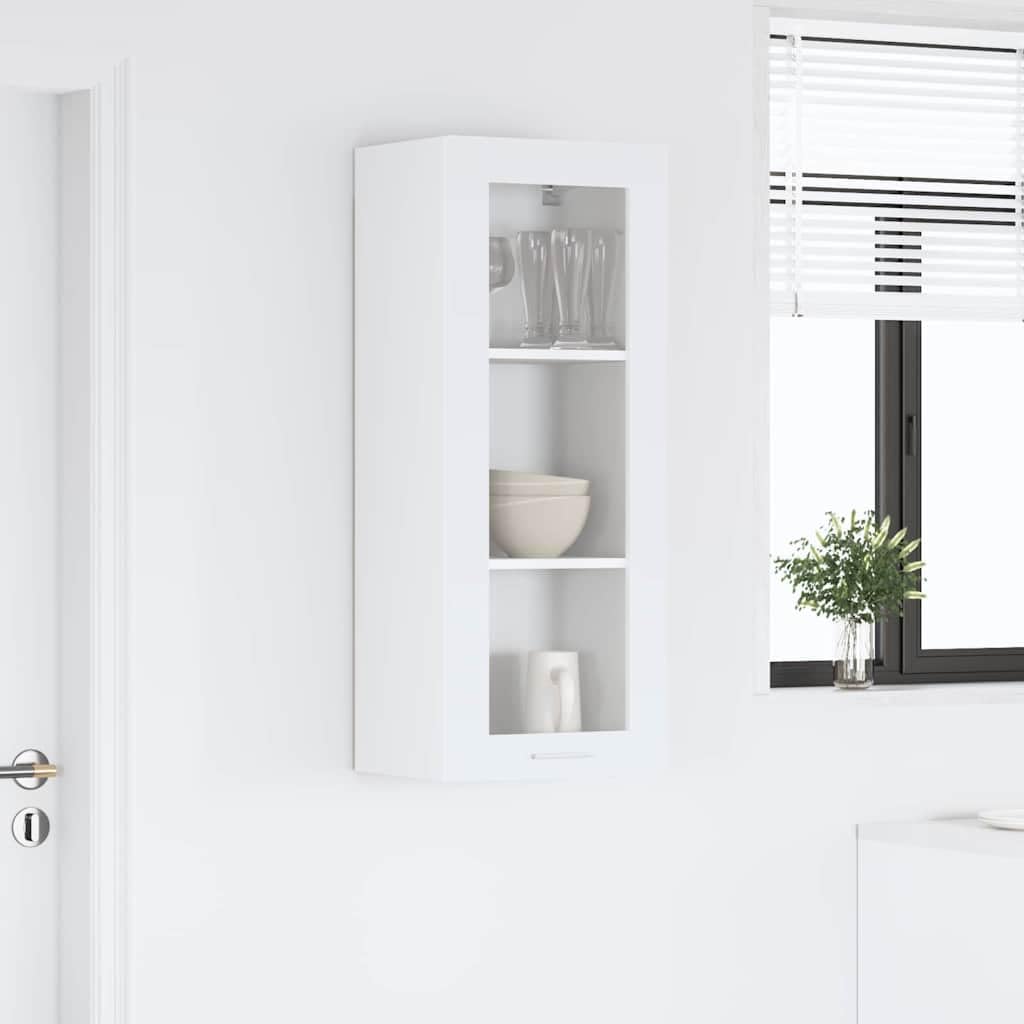 Hängeschrank Küche, Wandschrank mit Tür, Küchenschrank aus Holzwerkstoff, kompakter Küchenschrank Stauraum Weiß, 40 x 31 x 100 cm für Moderne Küchenorganisation