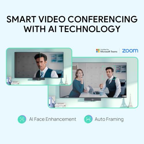 Image of Yealink UVC34 4K Conference Room Camera System 10 Microphone 8 MP All-in-One Video Conferencing System AI Auto Framing 120 Field of View Microsoft Teams Certified Webcam Zoom Rooms USB-A