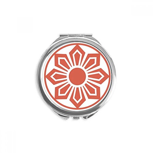 Miroir de poche à motif traditionnel chinois : un cadeau délicat aux reflets de fleur rouge