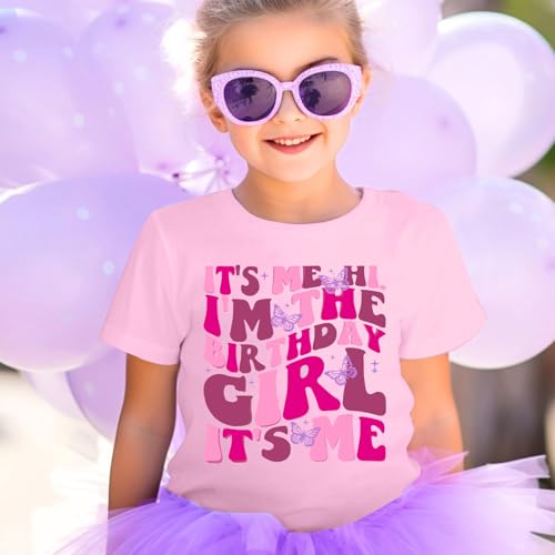 Image of Fkatuzi Cute Rainbow Birthday Girl Shirt Kawaii Graphic Tees Cotton Short Sleeve T Shirt Pink Tops