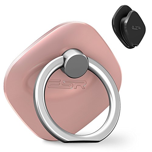 ESR Finger Ring Stand, Ring Holder/Finger Grip/Kickstand/Mount Universal [Washable] [Removable] Zinc Alloy Finger Loop for iPhone 7/7 Plus / 6s / 6 Galaxy S8 S8+ S7 Edge, Pink