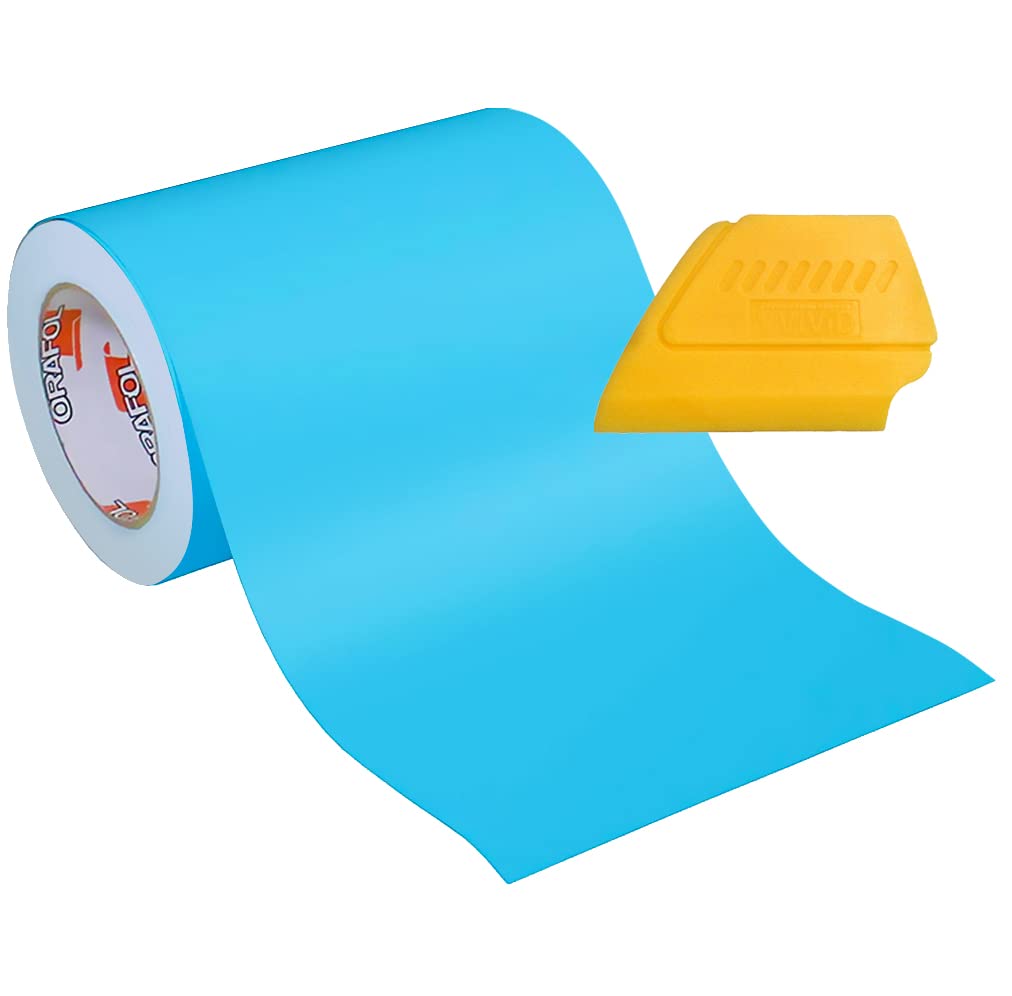Oracal Oramask 813 Low-Tack Stencil Vinyl 8 Inches Roll W/Yellow Detailer Squeegee (8 Inches x 10 Feet Roll)
