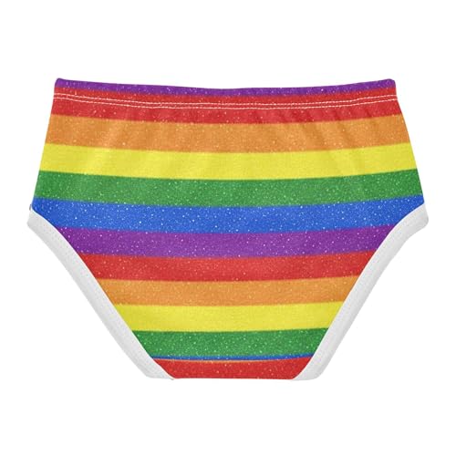 Colorful Horizontal Stripes Rainbow Toddler Girls Underwear 2t Cotton Panties for Girl Aesthetic Kids Briefs Undies2