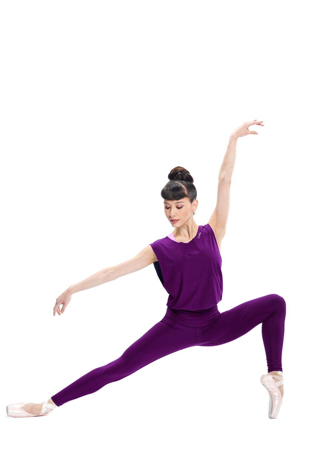 Winshape Damski kombinezon funkcyjny Comfort JS102LSC, styl komfortowy, fitness, czas wolny, joga, pilates, ciemna śliwka