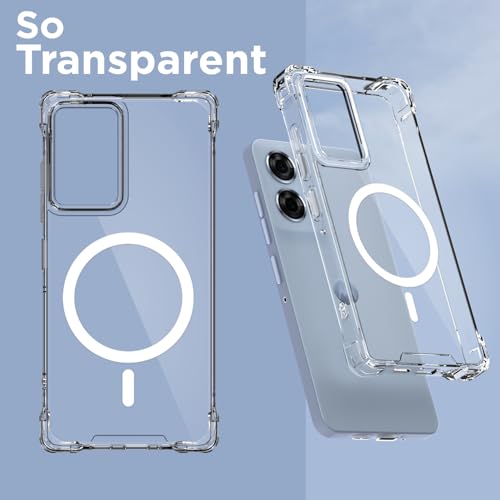 Image of Pikkme Back Cover for Motorola Moto Edge 50 Fusion 5G / Moto G96 5G Mag-Safe Shockproof PC + TPU Protective Case Magnetic Support Bumper Case (Transparent Mag-Safe)