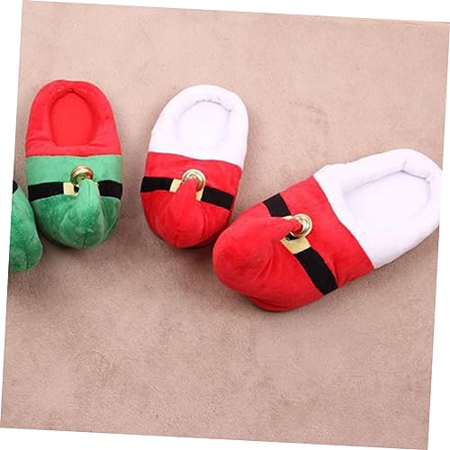 1pair Christmas Plush Warm Slippers for Adults and Boy Girl Non-slip Cozy Footwear for Autumn and Winter Festive Red Design Family3