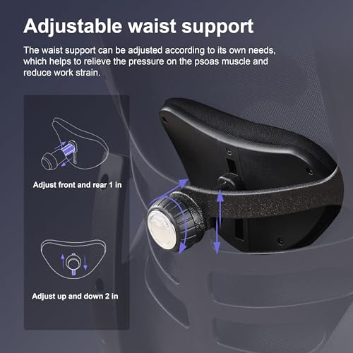 Image of BOLISS 400lbs Ergonomic Drafting Chair,Tall Office Mesh Chair, Standing Desk Chair,Height Adjustable Armrest and Flip up Arms, Adjustable Lumbar Cushion (Black Frame Black Mesh)