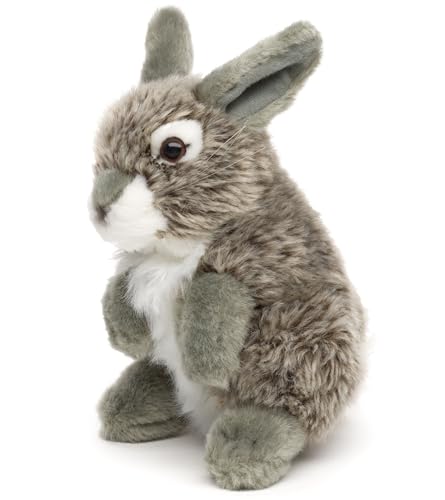 Uni-Toys - Conejo de pie (Gris) - 18 cm (Altura) - Conejo de Peluche - Peluche