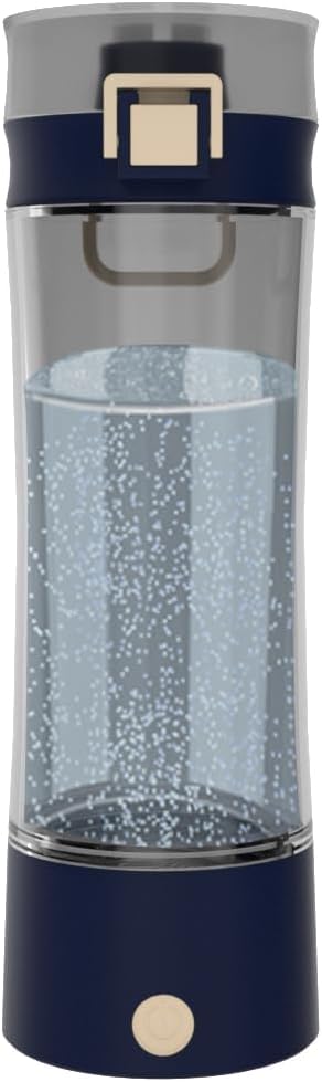 Hydrogen Water Bottle Hydrogen Alkaline Water Generator Ionizer Hydrogen Rich Water Maker Machine Rechargeable and Portable with SPE and PEM Technology(Summer Tan)