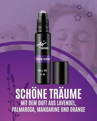 Air Creative® Einschlafhilfe Kinder natürlich - Träum schön Roll-On mit Lavendelöl & Mandarinenöl - ohne Melatonin -100% naturrein, sanft & beruhigend, 10 ml