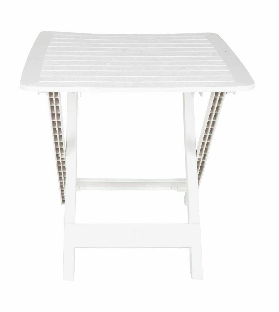 My Brand Tavolo Pieghevole da Esterno Bianco in Resina 80x72x70 cm | Arredo giardino e balcone, chiuso occupa 6 cm, già montato, richiudibile, salvaspazio