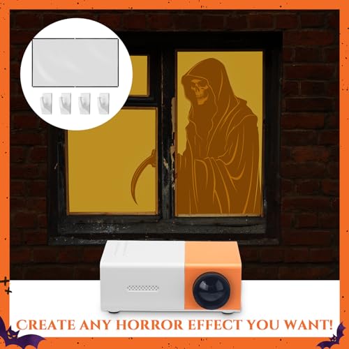 2 pcs halloween window projector 62534 x 3534 holographic rear projection screen set portable fabric double sided projector screen for projecting halloween videos haunted windows film night