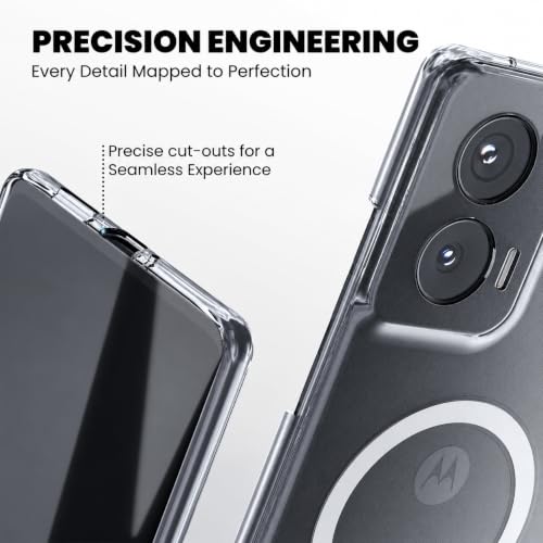 Image of DIZORO Crystal Clear Magnetic Compatible with Motorola Moto Edge 50 Fusion Back Cover case with Anti-Yellow (Compatible with Magsafe) Anti-Scratch | Shockproof Transparent Cover