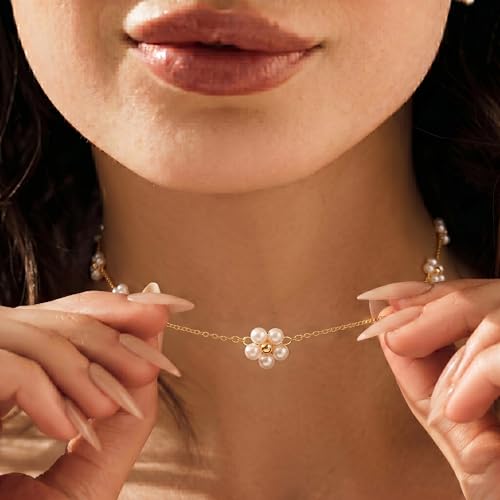 Image of Tewiky Layered Necklaces for Women 14k Gold Plated Chain Necklace Set
