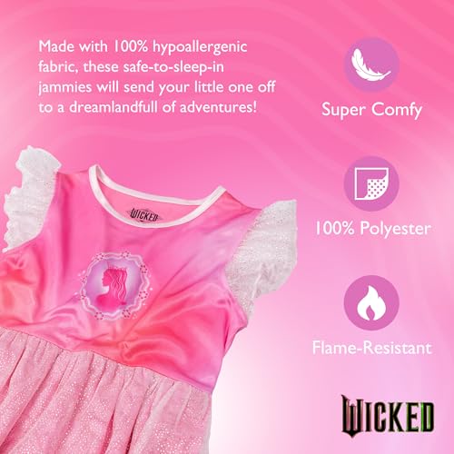 Wicked Girls' Fantasy Gown Nightgown, Swirly Glinda, 2T - image 2