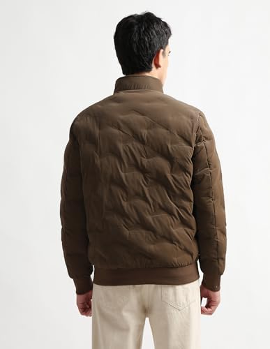 Image of Arrow sport men's regular fit solid puffer jacket