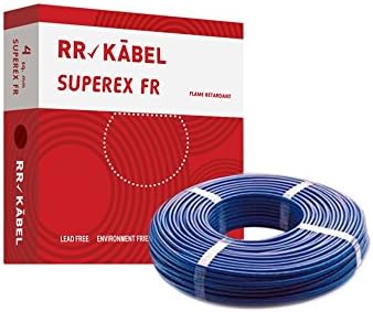 RR Kabel Superex Fr PVC Insulated 4mm Single Core Flexible Copper Wires and Cables for Domestic/Industrial Electric | Home Electric Wire | 90 Mtr | Electrical Wire | (Blue)