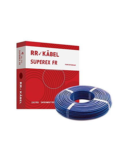 RR Kabel Superex Fr PVC Insulated 4mm Single Core Flexible Copper Wires and Cables for Domestic/Industrial Electric | Home Electric Wire | 90 Mtr | Electrical Wire | (Blue)