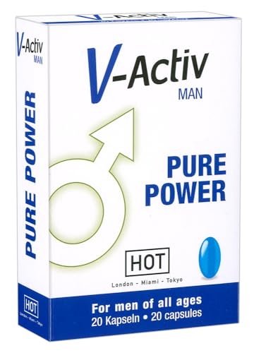 HOT V-Activ Performance for Men 20 Kapseln I Nahrungsergänzungsmittel mit Guarana, Piperin & Oat Oil I Fördert Energie, Ausdauer & Selbstbewusstsein I Pflanzliche Inhaltsstoffe