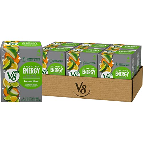 V8 +Sparkling Energy Lemon Lime Energy Drink, Made With Real Vegetable And Fruit Juices, 11.5 Fl Oz Can (6 Packs Of 4) #TOP21
