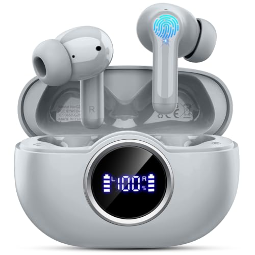 Rinsmola Wireless Headphones, 2025 Bluetooth 5.4 Earbuds 3D Hi-Fi Stereo Bass Ear Buds, 4 ENC Noise Cancelling Mic, 40H in-Ear Earphone Sport, IP-X7 Waterproof Workout Gym for Android iOS Laptop Pad