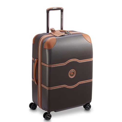 Image of DELSEY PARIS Chatelet AIR 2.0 66 CM Medium Check -in Polycarbonate 8 Spinner Wheels Global Warranty 10 Years Hardside Trolley Bag /Suitcase /Lugguage /Anti-Scratch /Zip SECURITECH 2-Chocolate Brown